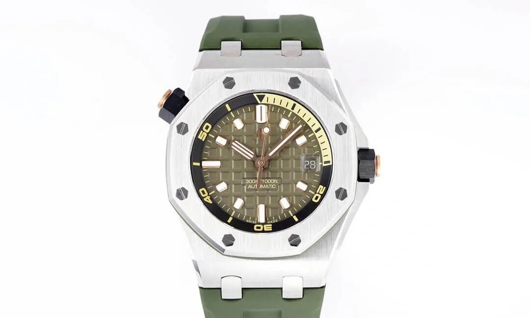 Audemars Piguet Royal Oak Offshore 15720ST.OO.A052CA.01 ZF Factory 1:1 Best Edition Replica Watch Green Strap